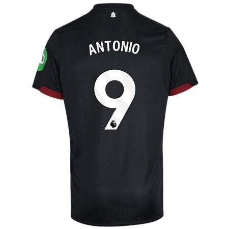 Kandiny Heren Michail Antonio #9 Zwart Wit Uitshirt Uittenue 2024/25 T-Shirt