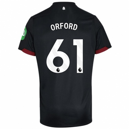 Kandiny Uomo Maglia Lewis Orford #61 Nero Bianco Kit Gara Away 2024/25 Maglietta