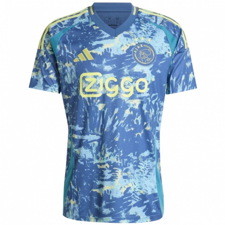 Kandiny Heren Zakaria Ouazane #0 Grijs Blauw Geel Uitshirt Uittenue 2024/25 T-Shirt