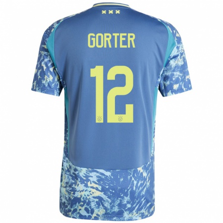 Kandiny Heren Jay Gorter #12 Grijs Blauw Geel Uitshirt Uittenue 2024/25 T-Shirt