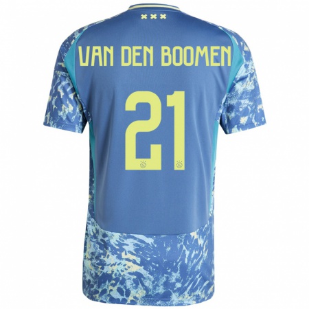 Kandiny Herren Branco Van Den Boomen #21 Grau Blau Gelb Auswärtstrikot Trikot 2024/25 T-Shirt Österreich