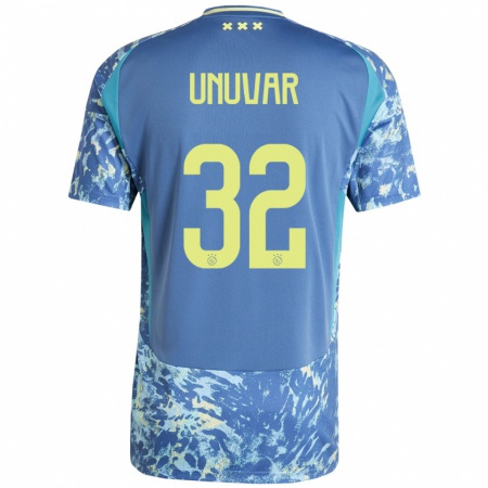 Kandiny Heren Naci Ünüvar #32 Grijs Blauw Geel Uitshirt Uittenue 2024/25 T-Shirt