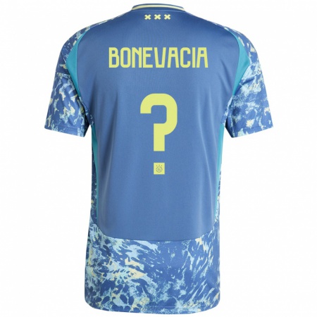 Kandiny Hombre Camiseta Giuliano Bonevacia #0 Gris Azul Amarillo 2ª Equipación 2024/25 La Camisa México