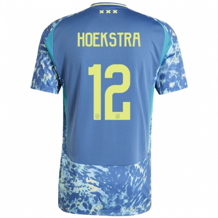 Kandiny Heren Isabelle Hoekstra #12 Grijs Blauw Geel Uitshirt Uittenue 2024/25 T-Shirt