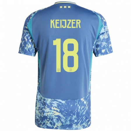 Kandiny Heren Milicia Keijzer #18 Grijs Blauw Geel Uitshirt Uittenue 2024/25 T-Shirt