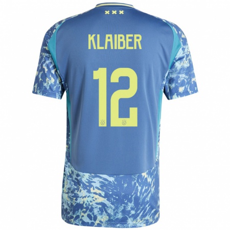 Kandiny Heren Sean Klaiber #12 Grijs Blauw Geel Uitshirt Uittenue 2024/25 T-Shirt