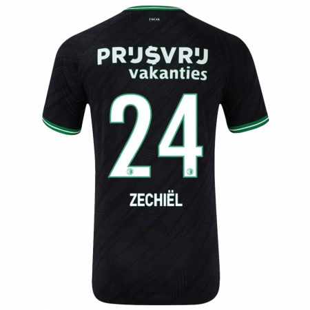 Kandiny Uomo Maglia Gjivai Zechiël #24 Nero Verde Kit Gara Away 2024/25 Maglietta