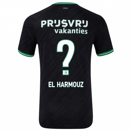 Kandiny Heren Nassim El Harmouz #0 Zwart Groen Uitshirt Uittenue 2024/25 T-Shirt