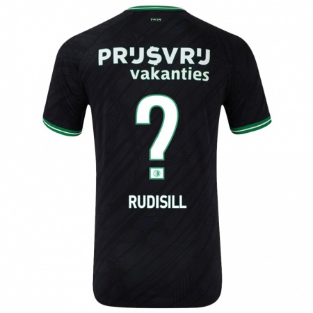 Kandiny Heren Paulo Rudisill #0 Zwart Groen Uitshirt Uittenue 2024/25 T-Shirt