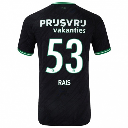 Kandiny Heren Amir Rais #53 Zwart Groen Uitshirt Uittenue 2024/25 T-Shirt