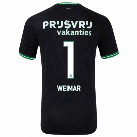 Kandiny Uomo Maglia Jacintha Weimar #1 Nero Verde Kit Gara Away 2024/25 Maglietta