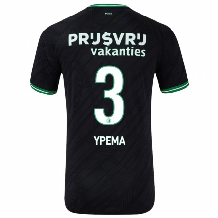 Kandiny Uomo Maglia Danique Ypema #3 Nero Verde Kit Gara Away 2024/25 Maglietta