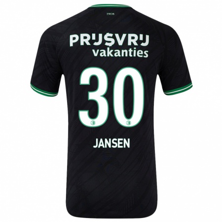 Kandiny Heren Thijs Jansen #30 Zwart Groen Uitshirt Uittenue 2024/25 T-Shirt