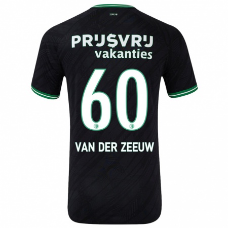 Kandiny Heren Twan Van Der Zeeuw #60 Zwart Groen Uitshirt Uittenue 2024/25 T-Shirt