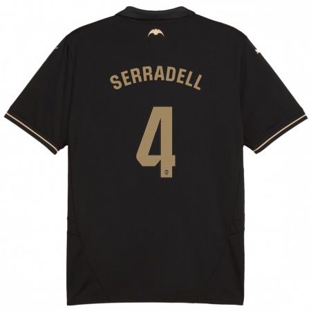 Kandiny Heren Álex Serradell #4 Zwart Uitshirt Uittenue 2024/25 T-Shirt