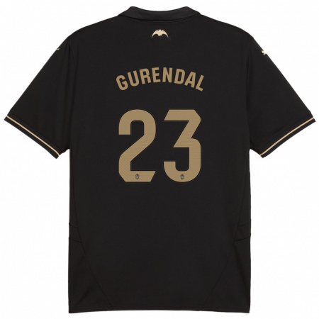 Kandiny Heren Alexander Gurendal #23 Zwart Uitshirt Uittenue 2024/25 T-Shirt