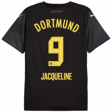 Kandiny Uomo Maglia Moreno Jacqueline #9 Nero Giallo Kit Gara Away 2024/25 Maglietta