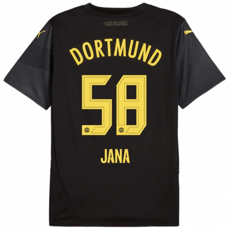 Kandiny Heren Nordberg Jana #58 Zwart Geel Uitshirt Uittenue 2024/25 T-Shirt