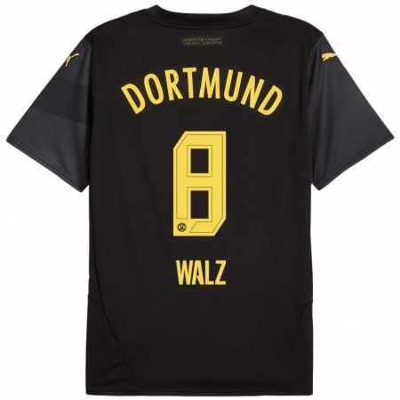 Kandiny Heren Vasco Walz #8 Zwart Geel Uitshirt Uittenue 2024/25 T-Shirt