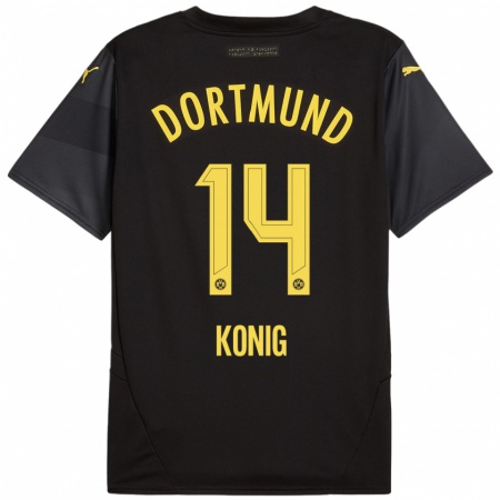 Kandiny Heren Raul Konig #14 Zwart Geel Uitshirt Uittenue 2024/25 T-Shirt