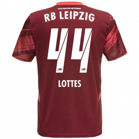 Kandiny Heren Benjamin Lottes #44 Bordeauxrood Uitshirt Uittenue 2024/25 T-Shirt