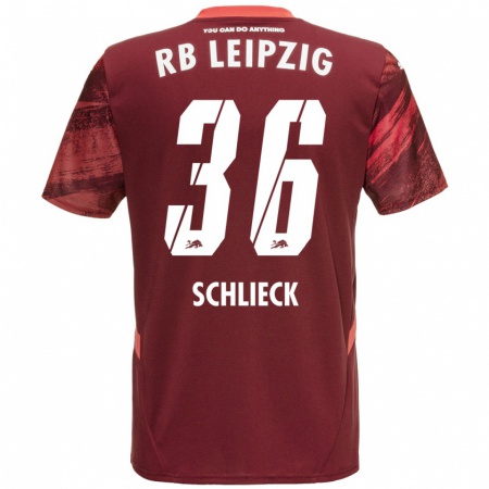 Kandiny Uomo Maglia Timo Schlieck #36 Borgogna Kit Gara Away 2024/25 Maglietta