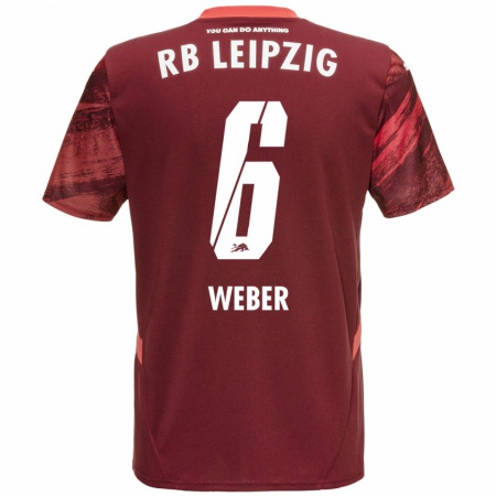 Kandiny Heren Samuel Weber #6 Bordeauxrood Uitshirt Uittenue 2024/25 T-Shirt