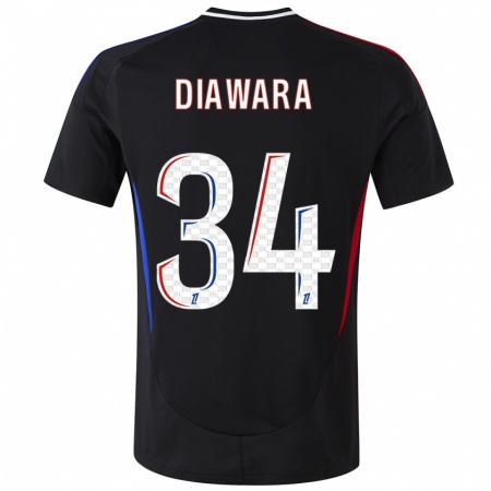 Kandiny Heren Mahamadou Diawara #34 Zwart Uitshirt Uittenue 2024/25 T-Shirt