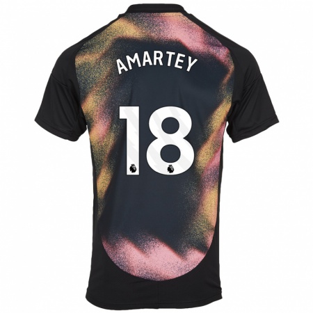 Kandiny Heren Daniel Amartey #18 Zwart Wit Uitshirt Uittenue 2024/25 T-Shirt