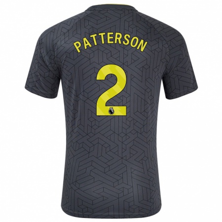 Kandiny Heren Nathan Patterson #2 Zwart Geel Uitshirt Uittenue 2024/25 T-Shirt