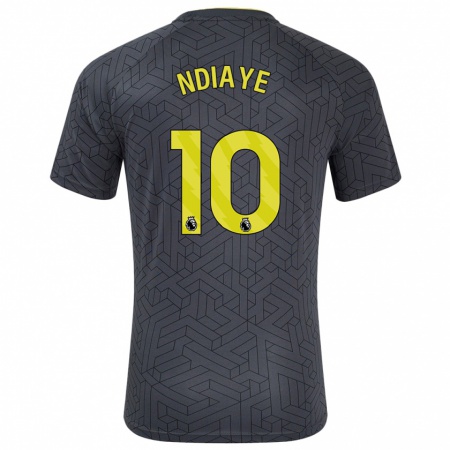 Kandiny Heren Iliman Ndiaye #10 Zwart Geel Uitshirt Uittenue 2024/25 T-Shirt