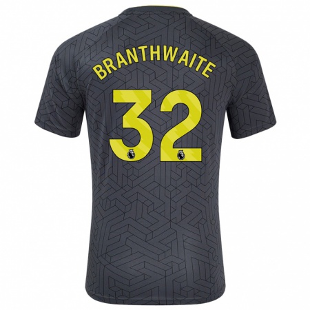 Kandiny Heren Jarrad Branthwaite #32 Zwart Geel Uitshirt Uittenue 2024/25 T-Shirt