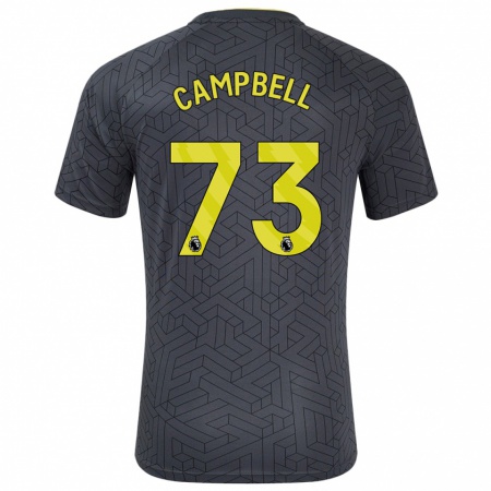 Kandiny Heren Elijah Campbell #73 Zwart Geel Uitshirt Uittenue 2024/25 T-Shirt