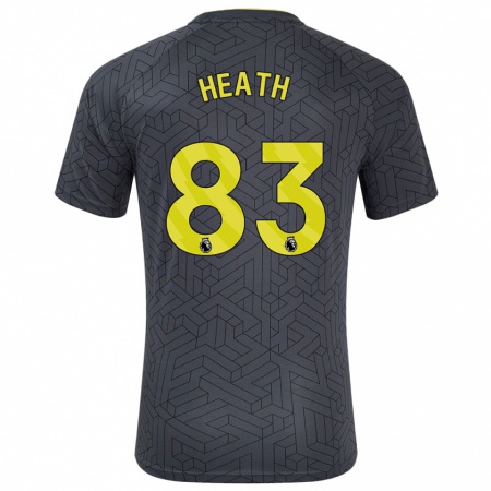 Kandiny Heren Isaac Heath #83 Zwart Geel Uitshirt Uittenue 2024/25 T-Shirt