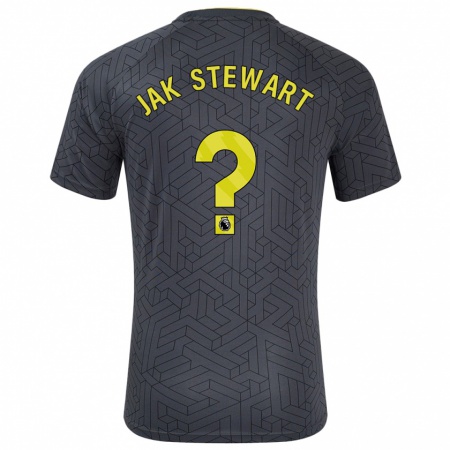 Kandiny Heren Jak Stewart #0 Zwart Geel Uitshirt Uittenue 2024/25 T-Shirt