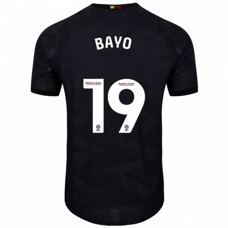 Kandiny Hombre Camiseta Vakoun Bayo #19 Negro Blanco 2ª Equipación 2024/25 La Camisa