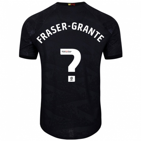 Kandiny Heren Zak Fraser-Grante #0 Zwart Wit Uitshirt Uittenue 2024/25 T-Shirt