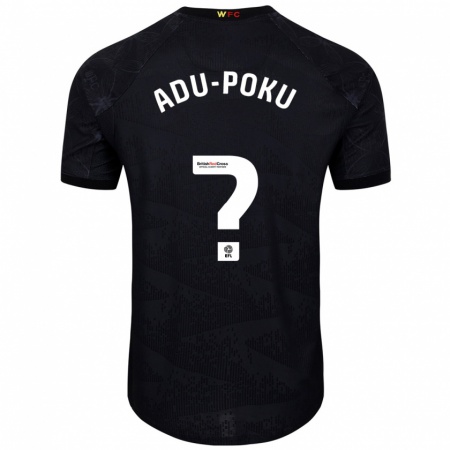 Kandiny Heren Michael Adu-Poku #0 Zwart Wit Uitshirt Uittenue 2024/25 T-Shirt