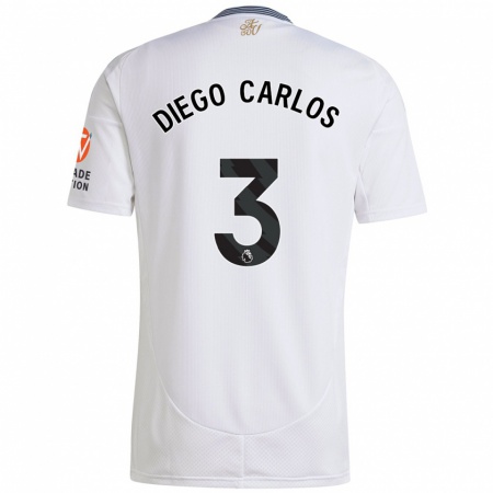 Kandiny Uomo Maglia Diego Carlos #3 Bianco Kit Gara Away 2024/25 Maglietta