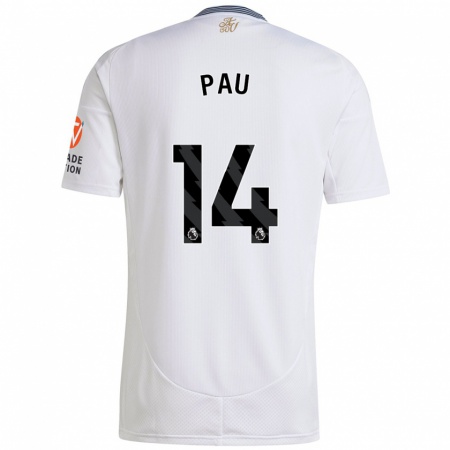 Kandiny Heren Pau Torres #14 Wit Uitshirt Uittenue 2024/25 T-Shirt