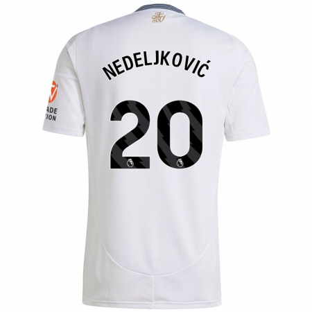 Kandiny Heren Kosta Nedeljkovic #20 Wit Uitshirt Uittenue 2024/25 T-Shirt