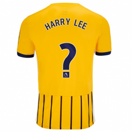 Kandiny Heren Harry Lee #0 Goud Blauw Krijtstrepen Uitshirt Uittenue 2024/25 T-Shirt