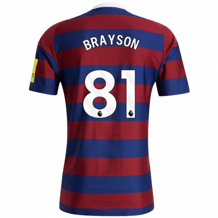 Kandiny Uomo Maglia Joe Brayson #81 Borgogna Blu Navy Kit Gara Away 2024/25 Maglietta