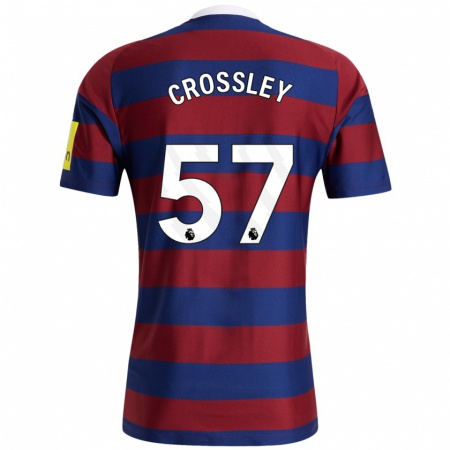 Kandiny Heren Kyle Crossley #57 Bordeauxrood Marineblauw Uitshirt Uittenue 2024/25 T-Shirt