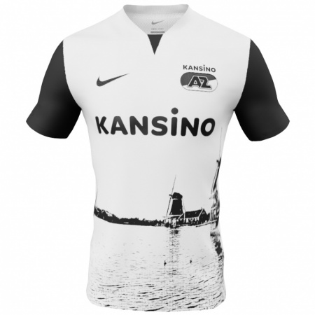 Kandiny Heren Enoch Mastoras #0 Wit Zwart Uitshirt Uittenue 2024/25 T-Shirt