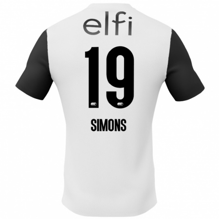 Kandiny Heren Saviola Simons #19 Wit Zwart Uitshirt Uittenue 2024/25 T-Shirt