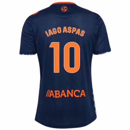 Kandiny Heren Iago Aspas #10 Marineblauw Uitshirt Uittenue 2024/25 T-Shirt