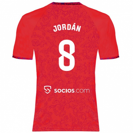 Kandiny Heren Joan Jordán #8 Rood Uitshirt Uittenue 2024/25 T-Shirt