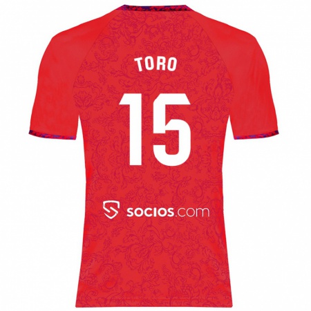 Kandiny Heren Juanan Toro #15 Rood Uitshirt Uittenue 2024/25 T-Shirt