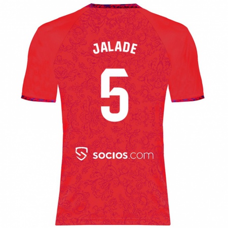 Kandiny Uomo Maglia Robert Jalade #5 Rosso Kit Gara Away 2024/25 Maglietta